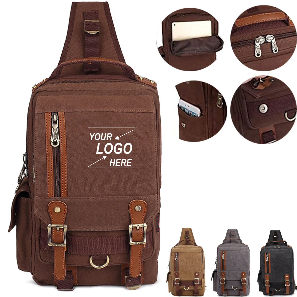 Travel and Hiking Canvas Sling Backpack 1