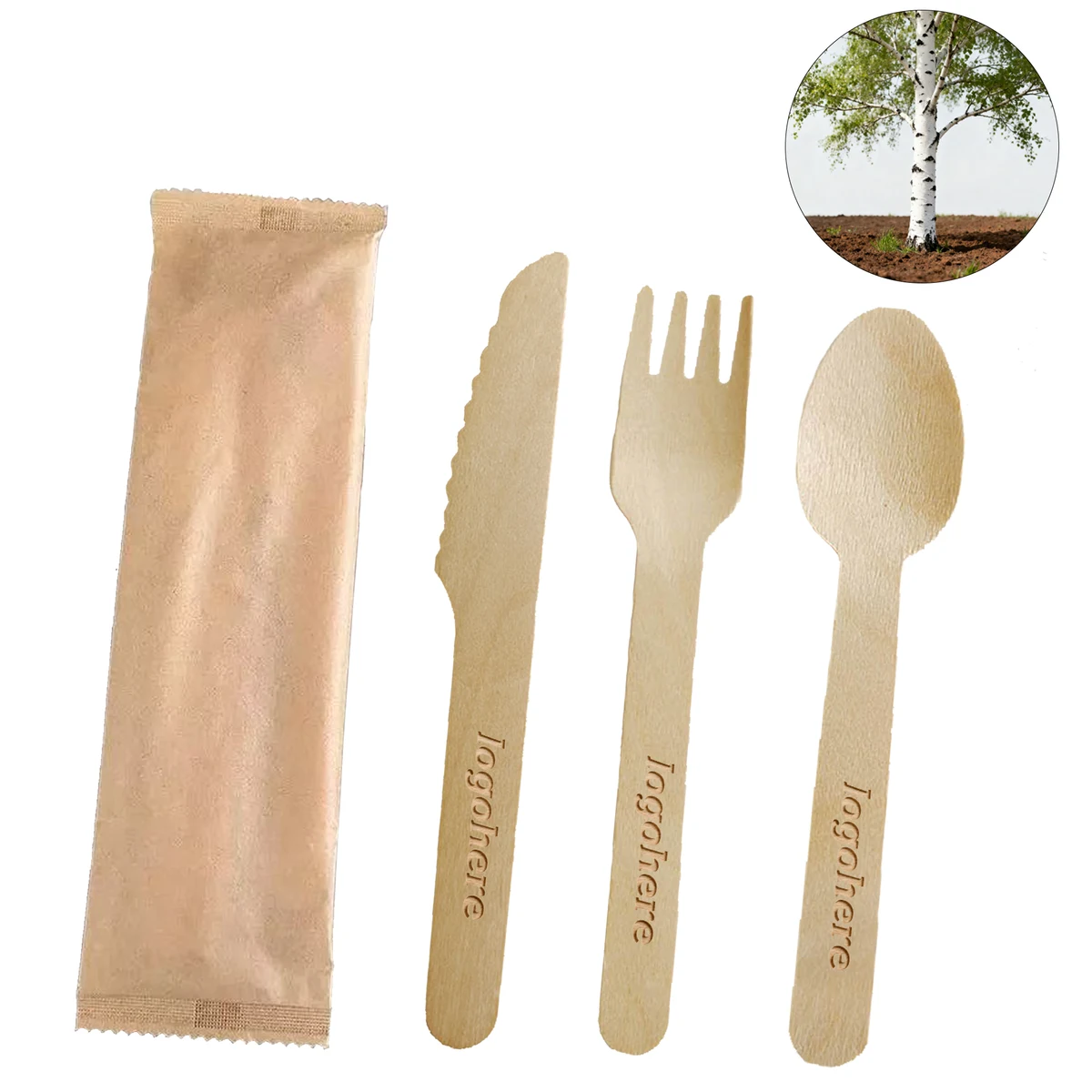 Custom Birch Wood Utensils Set 1