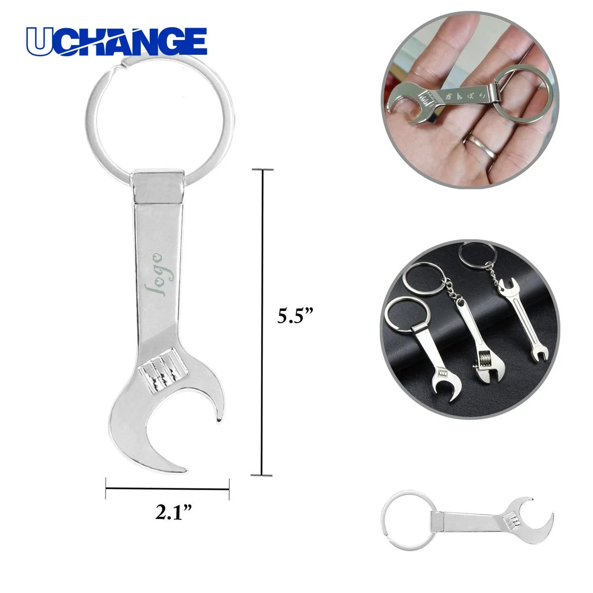 Metal Wrench Bottle Opener Keychain 1