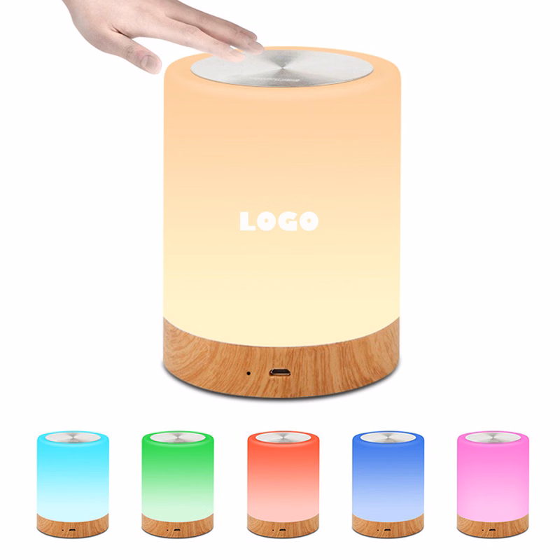 Wood Grain Touch Sensor Color Change Night Lamp