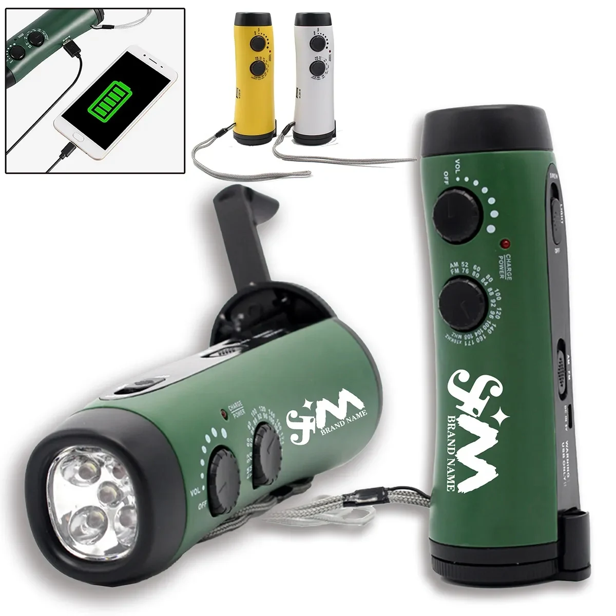 Portable Hand Crank Travel Camping LED Flashlight Radio 1
