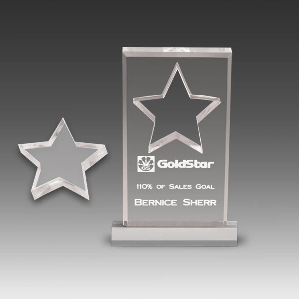 Star Cutout Acrylic Award w/Base (4"x6") 1