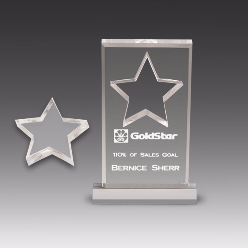 Star Cutout Acrylic Award w/Base (4"x6")