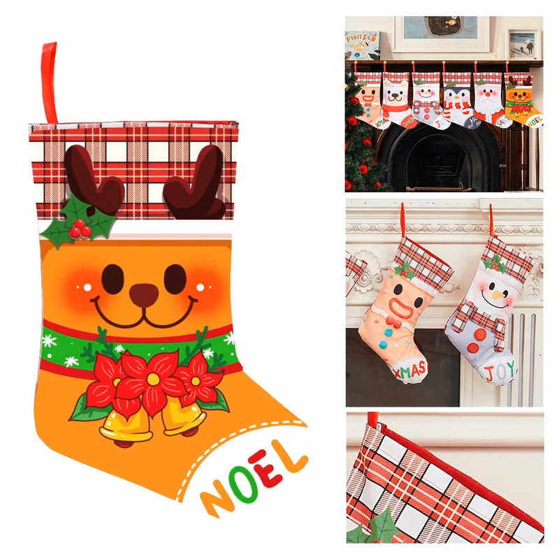 Brushed Fabric Festive Hanging Stocking
