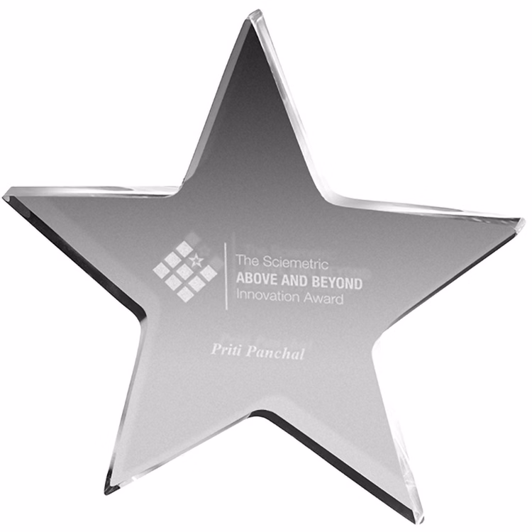 Clear Star Paper Weight (5"x 5"x 3/8") Laser Engraved