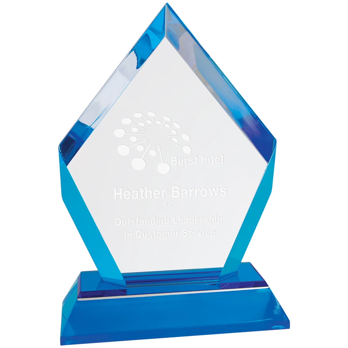 6" Blue Frosted Base Diamond Award 1