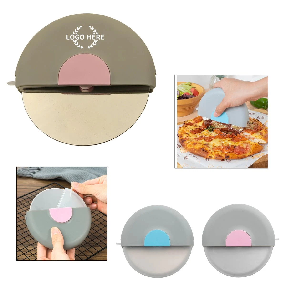 Circular Pizza Roller Knife With Protective Cover 1