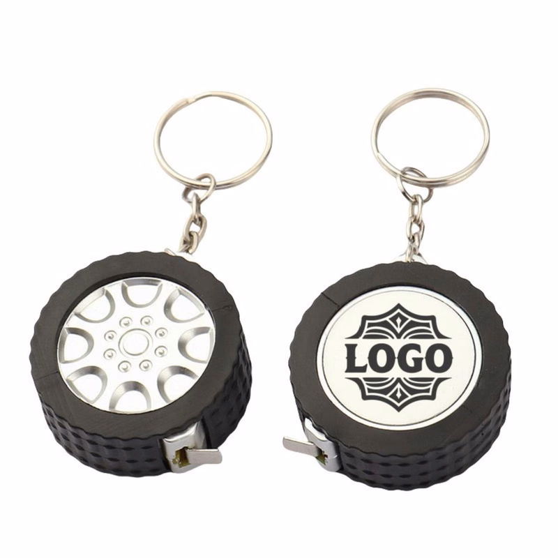Portable Retractable Mini Tape Measure Keychain In Tire Shape