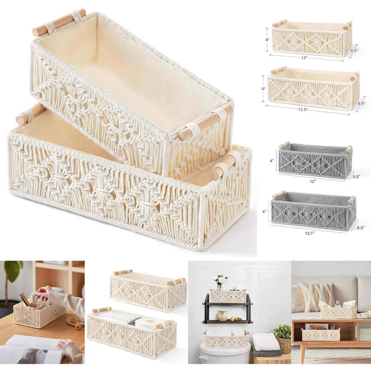 Storage Organizer Basket Set of 2 1