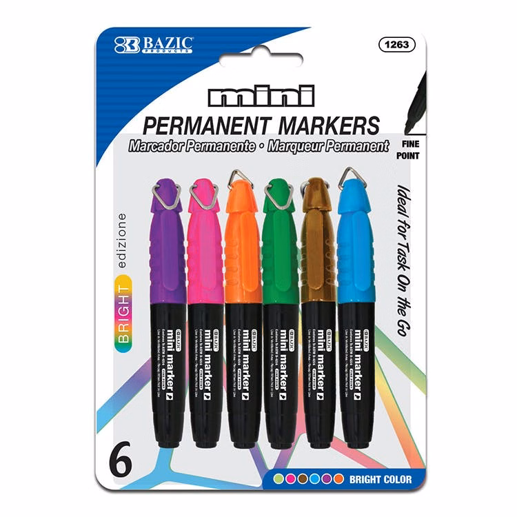 Mini Permanent Markers - 5 Pack Fine Point