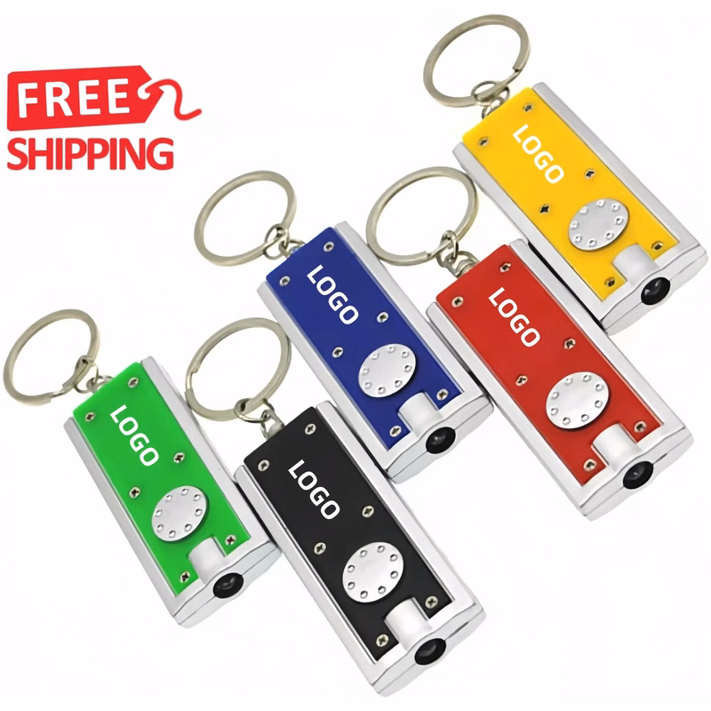 Slim LED Flashlight Swivel Keychain