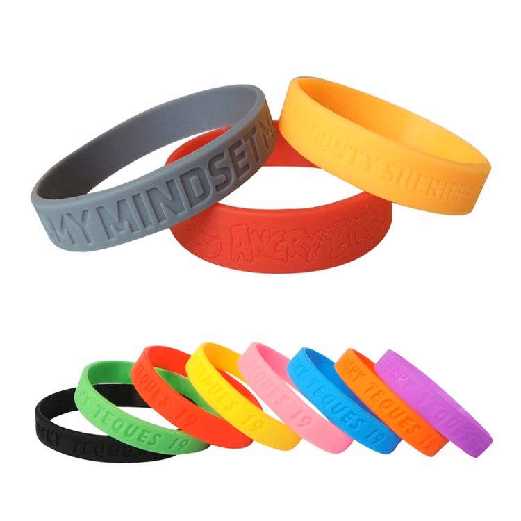 1/2" Debossed Silicone Bracelets without color filled