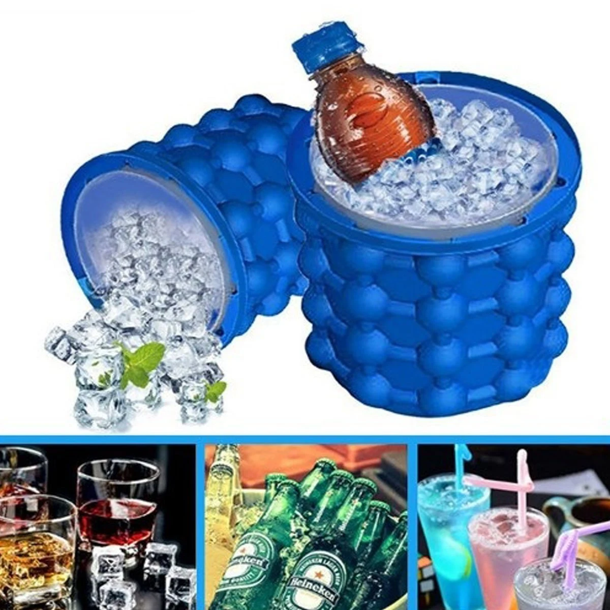 2 In 1 Large Silicone Ice Bucket 1