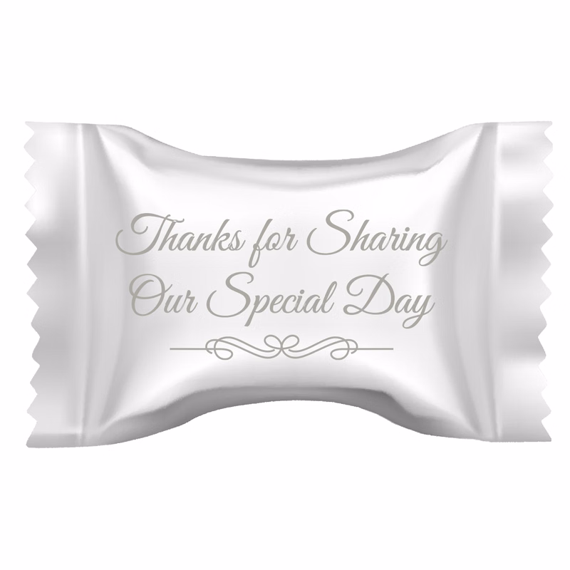 Assorted Pastel Chocolate Mints in a Thanks for Sharing Our Special Day Wrapper