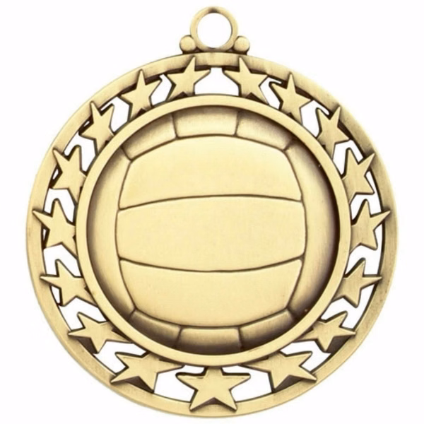 Star Border Volleyball Medal