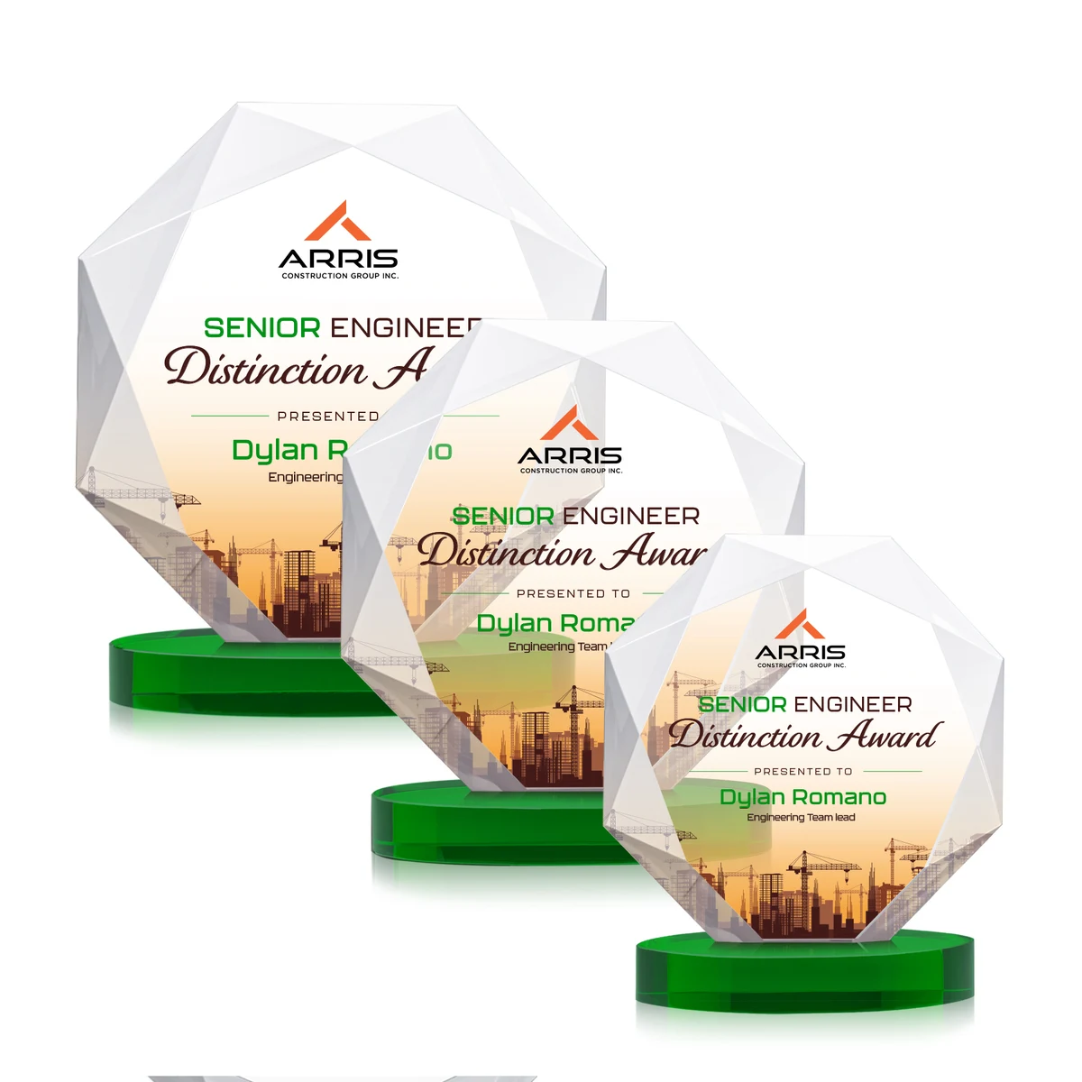 Kitchener VividPrint™ Award on Alberton Base - Green 1