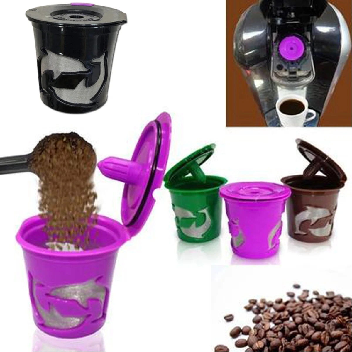 K Cup Reusable 2.0 Dolphin Capsule Coffee Filter 1