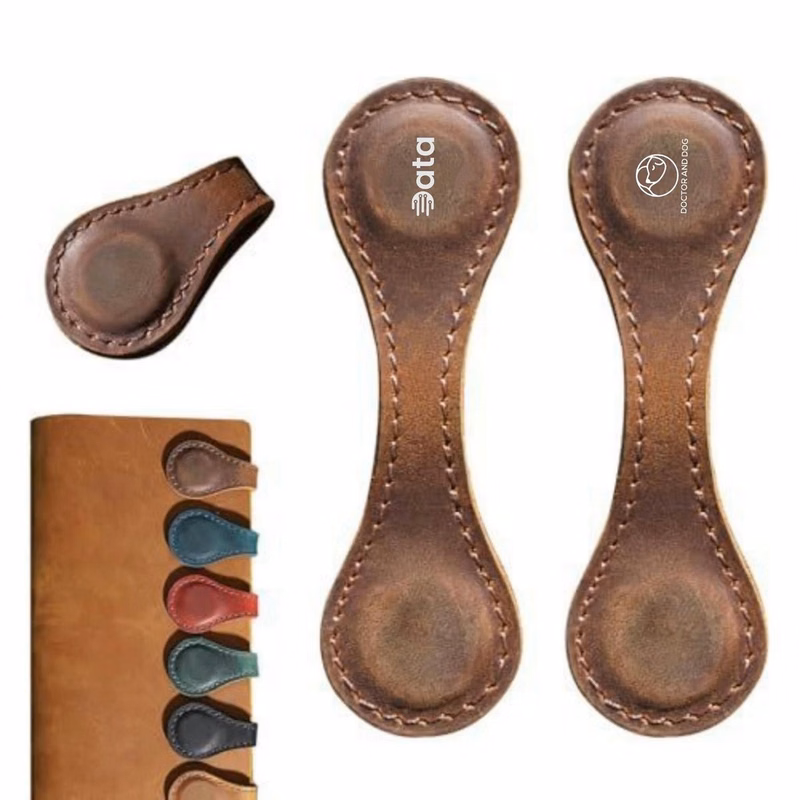 3.9" Magnetic Leather Bookmark