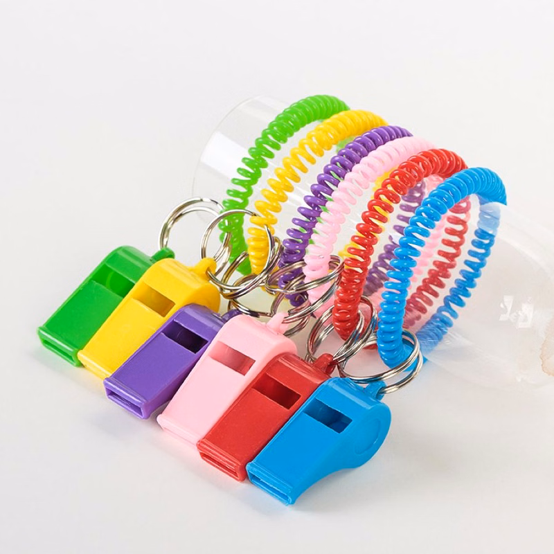 Kids Whistle Coil Bracelet with Keychain