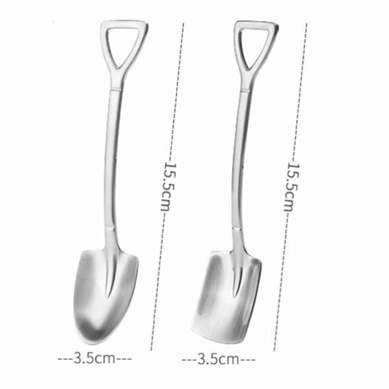 Creative304 Stainless Steel Shovel Shaped coffe Ice cream Dessert Spoon