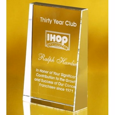 VERTICAL BALDWIN CRYSTAL AWARD (SMALL)