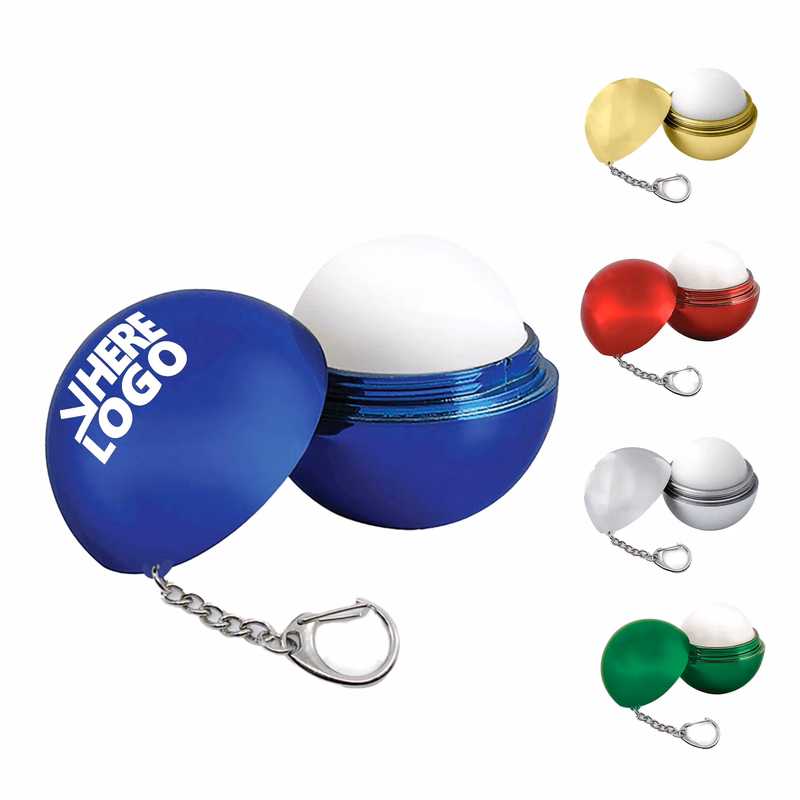 MOQ 20 Metallic Lip Balm Keychain