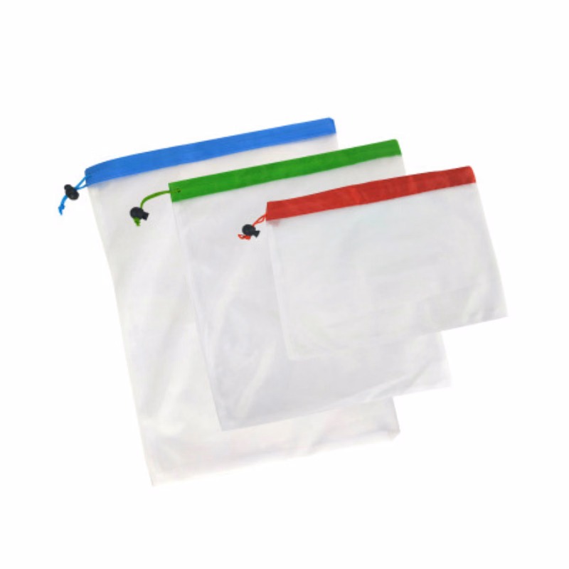 Reusable Mesh Drawstring Bag For Fruits