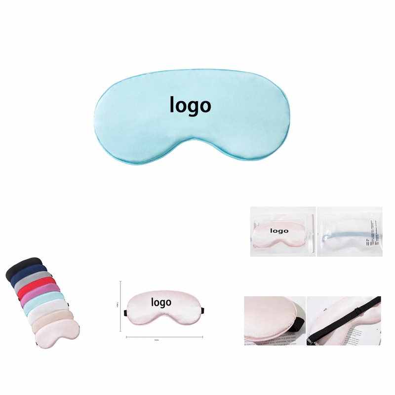 Soft Satin Blackout Sleeping Eye Mask with Adjustable Straps