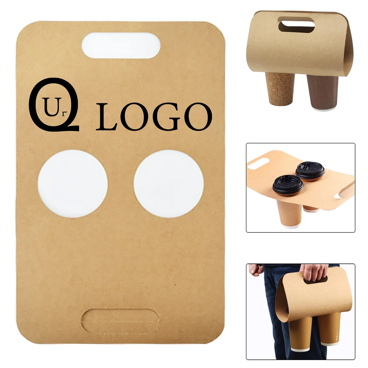 Kraft Paper Cup Coffee Holder 1