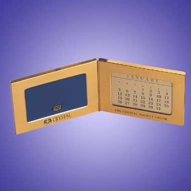 brass rectangular double picture frame ( 5" x 3" )