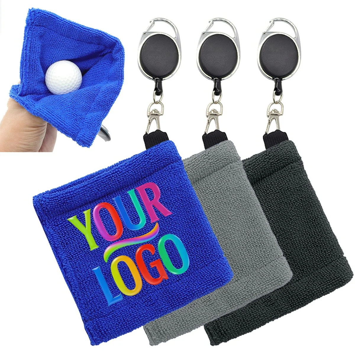 Retractable Microfiber Golf Club Cleaning Towel 1