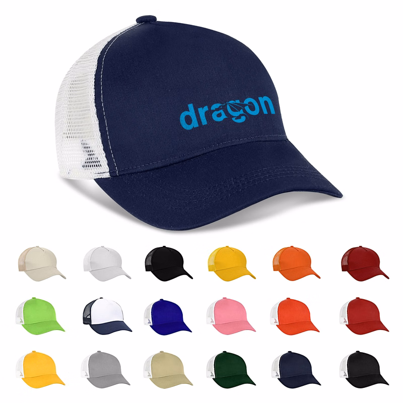 5 Panel Structured Trucker Cap With Snapback