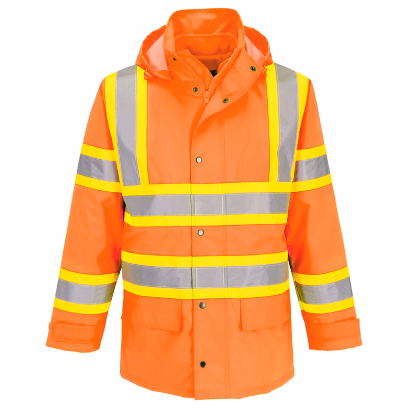 PORTWEST® Waterproof Hi-Vis X Back 5-in-1 Traffic Jacket w/ Hood