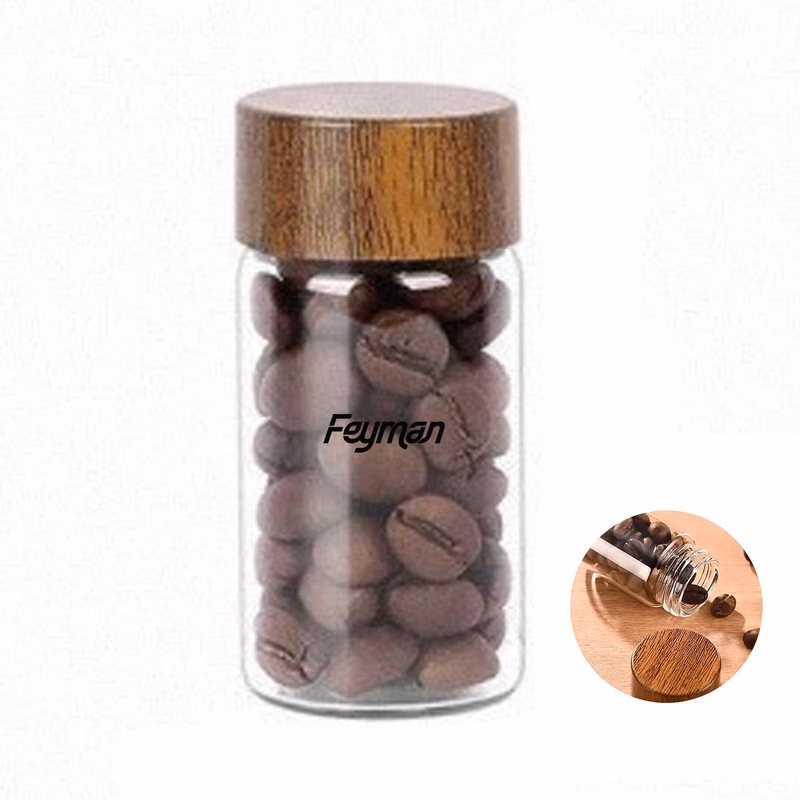 0.7 Oz Mini Glass Jar w/ Wooden Lid