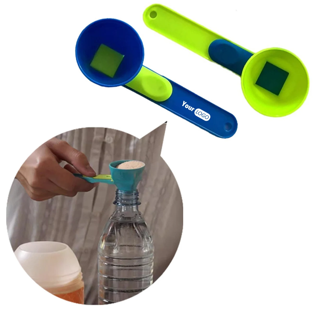 Plastic No-Spill Sliding Scoop With Funnel ?C Effortless Powder Handling 1