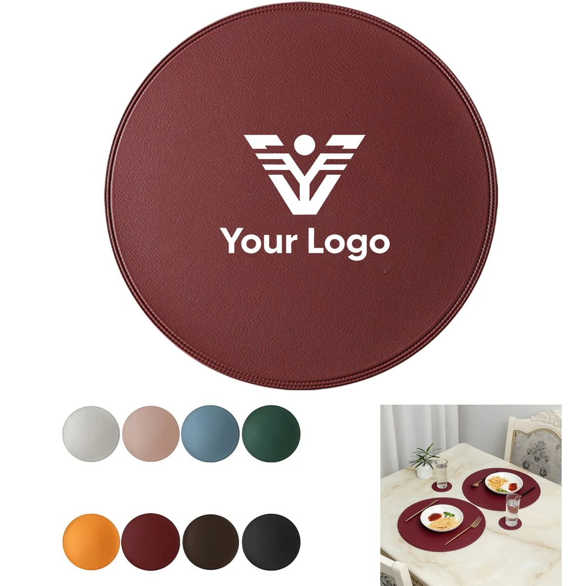 15" Double-Sided Leather Placemat 1