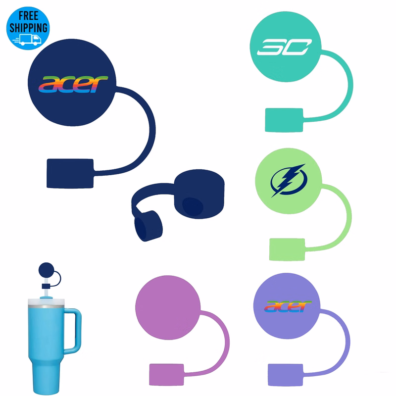 Custom Color Silicone Round Straw Topper