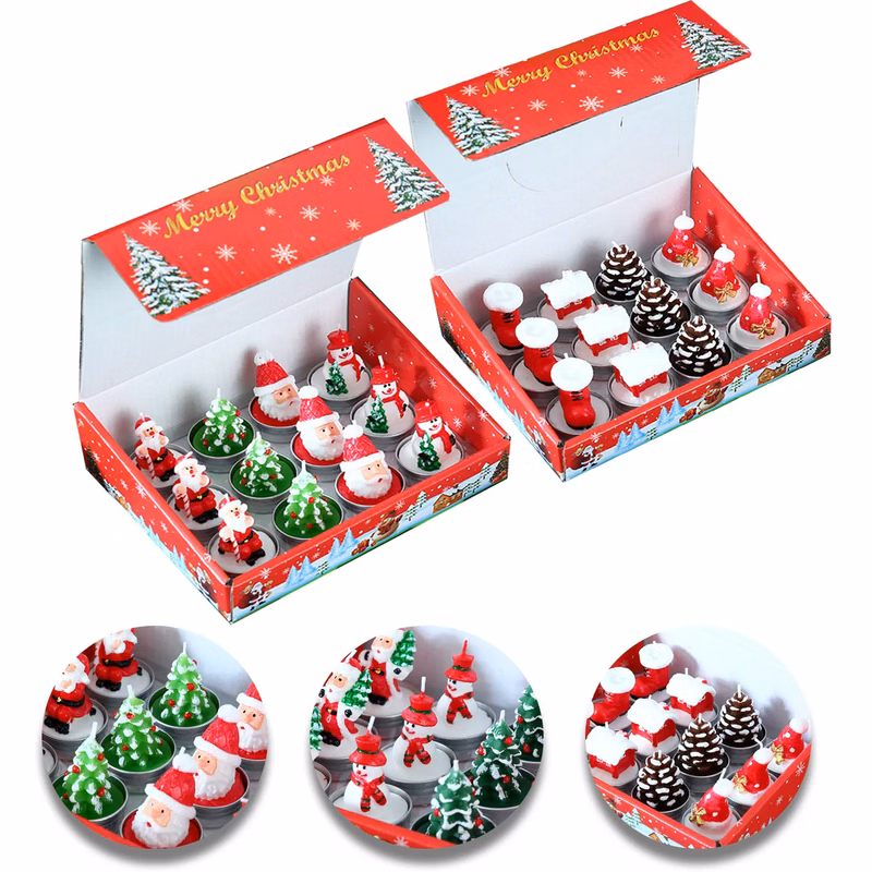 12 Pieces Christmas Taper Candles