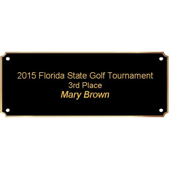 2-3/4" x 6-1/2" Engraved Header Plate with Gold Border 1