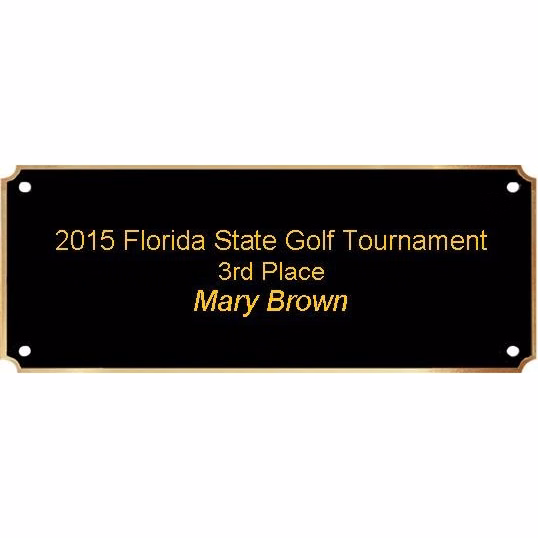 2-3/4" x 6-1/2" Engraved Header Plate with Gold Border