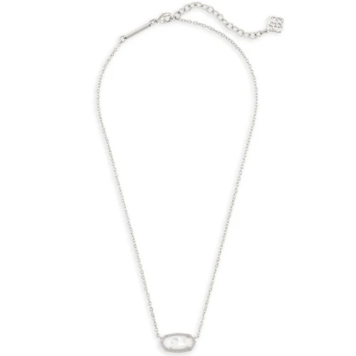 Kendra Scott Elisa Silver Pendant Necklace in Ivory Mother-of-Pearl 1