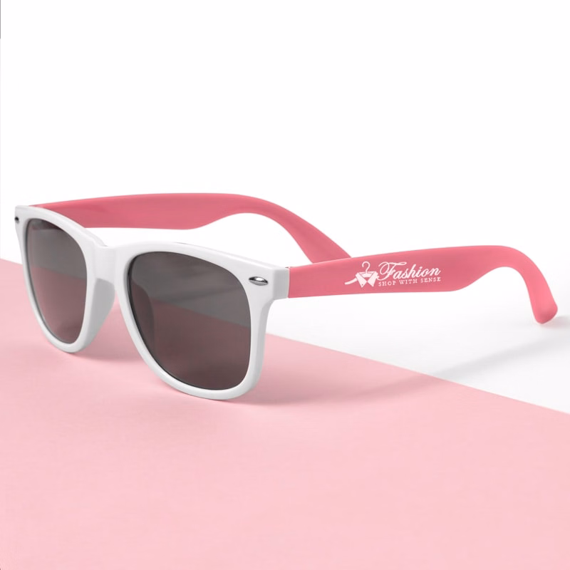 Custom White Frame Plastic Sunglasses