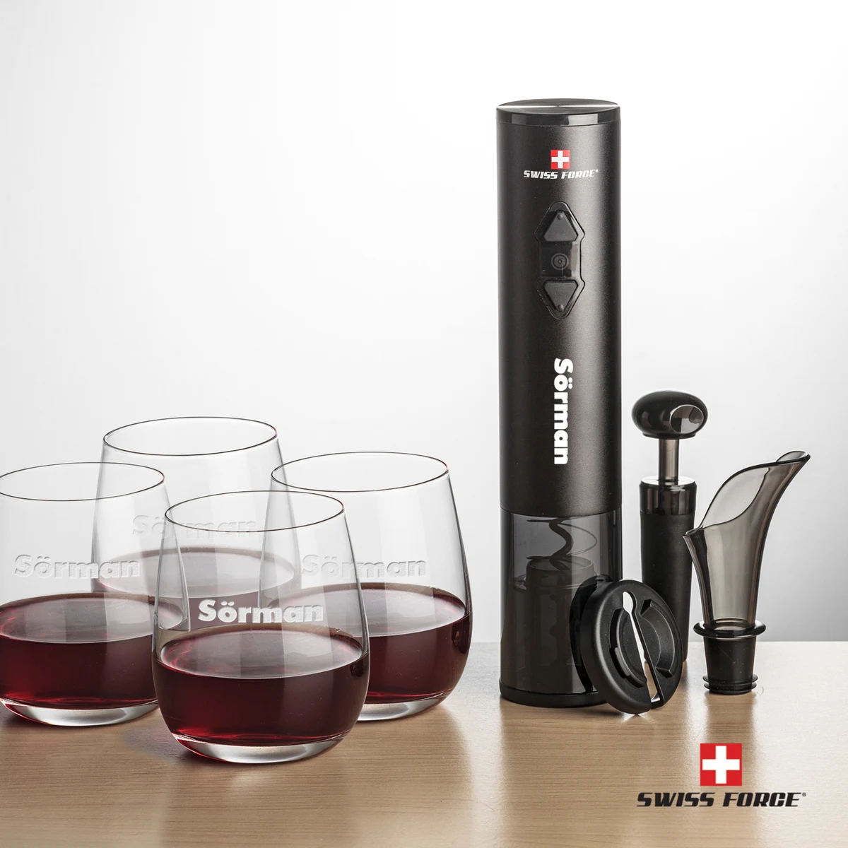 Swiss Force® Opener Set & Crestview Stemless Wine 1