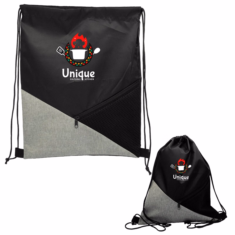 RECYCLED ACCENT DRAWSTRING BACKPACK