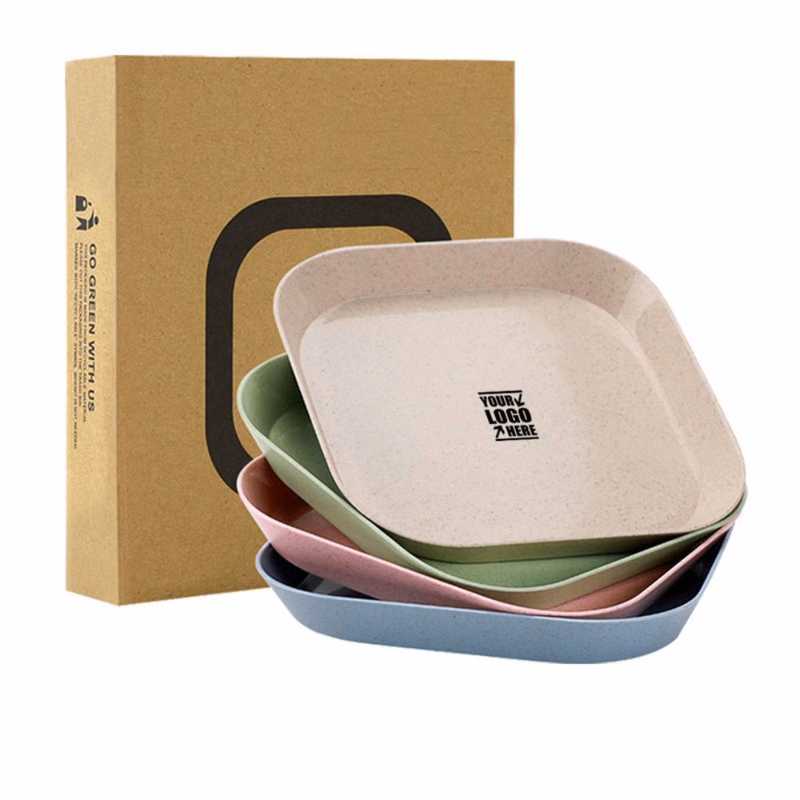 Wheat Straw Square Dinner Plates