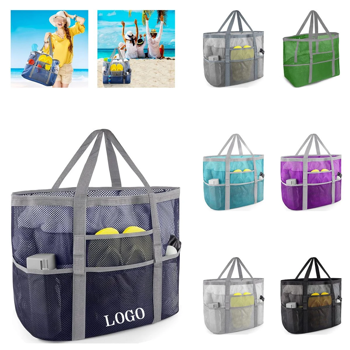Mesh Beach Large Tote Bag 1