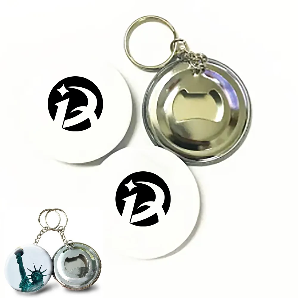 Tinplate Button Badge Bottle Opener Keychain 1