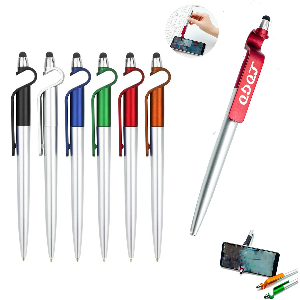 Stylus Ballpoint Pen With Phone Holder 1