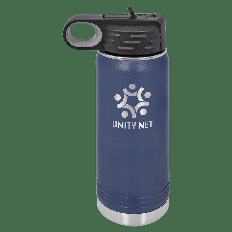 20 oz. Navy Blue Laser Engraved Polar Camel Water Bottles