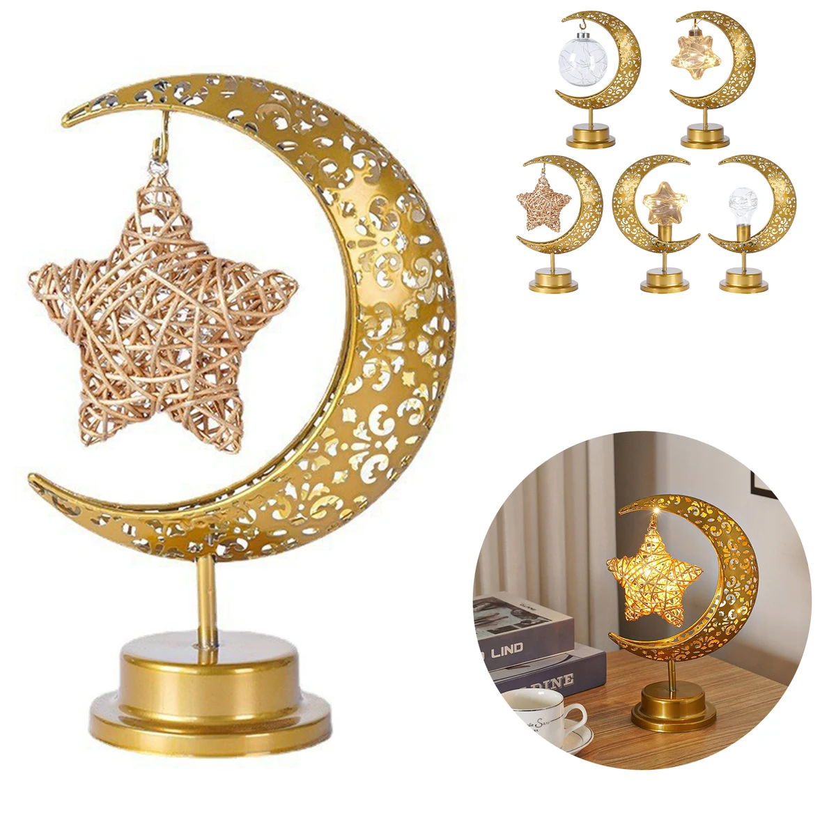 Moon Star Wrought Iron Led Light 1